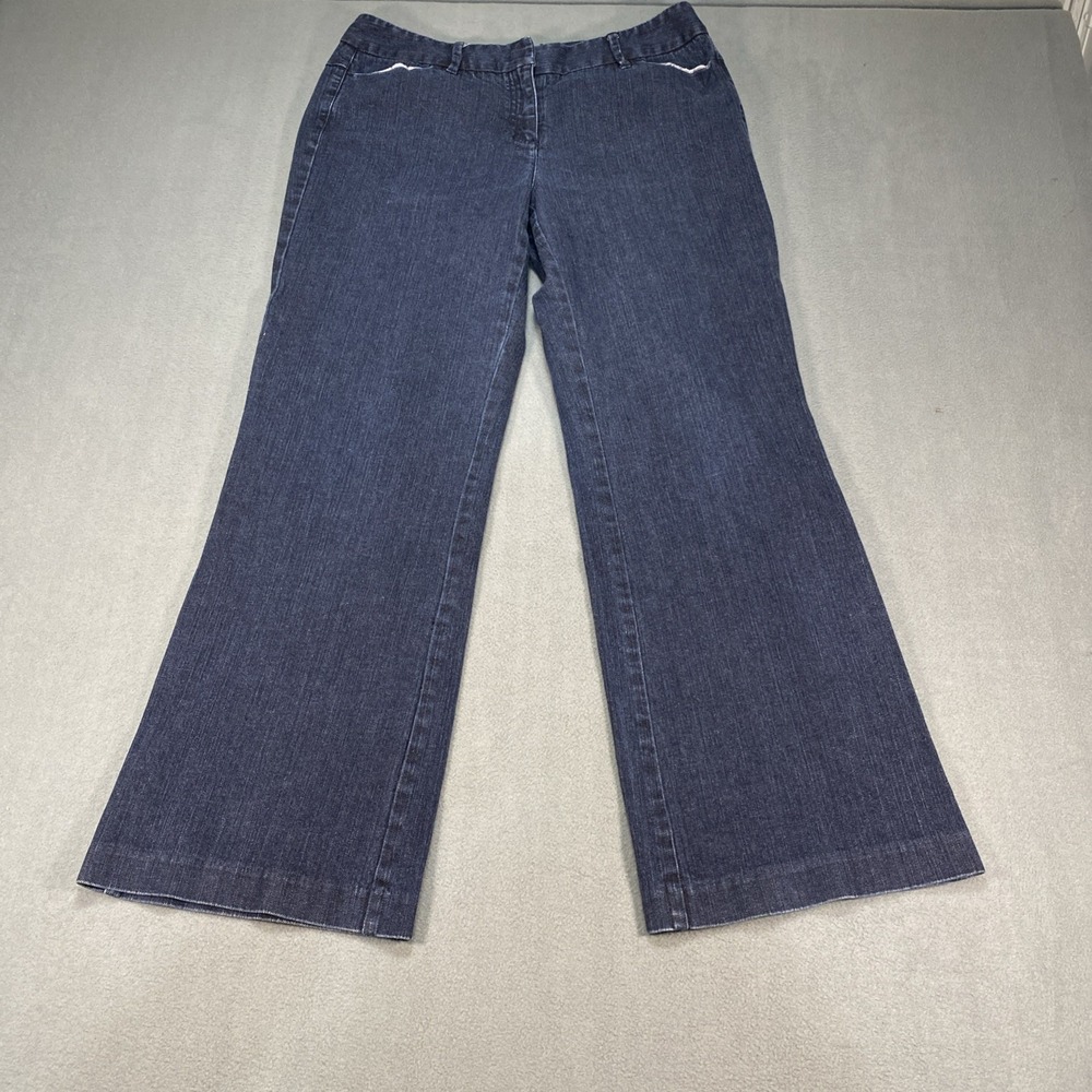 Talbots Petites Women's Jeans 8P Bootcut Dark Wash Blue Back Flap Pockets
